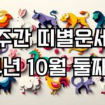 주간 띠별운세 2024년 10월 둘째주