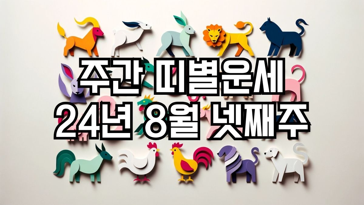 주간 띠별운세 2024년 8월 넷째주