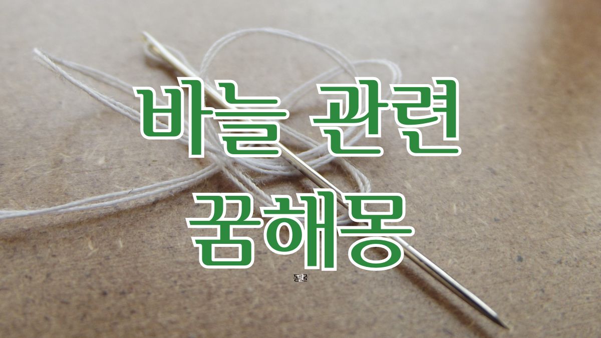 바늘에 관한 꿈해몽