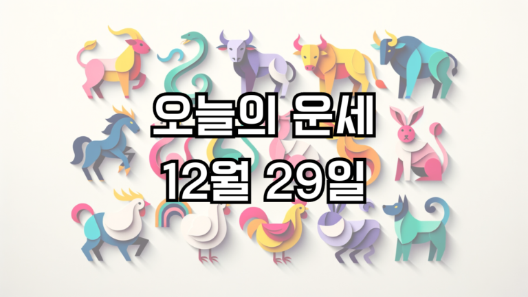 오늘의 운세 12월 29일