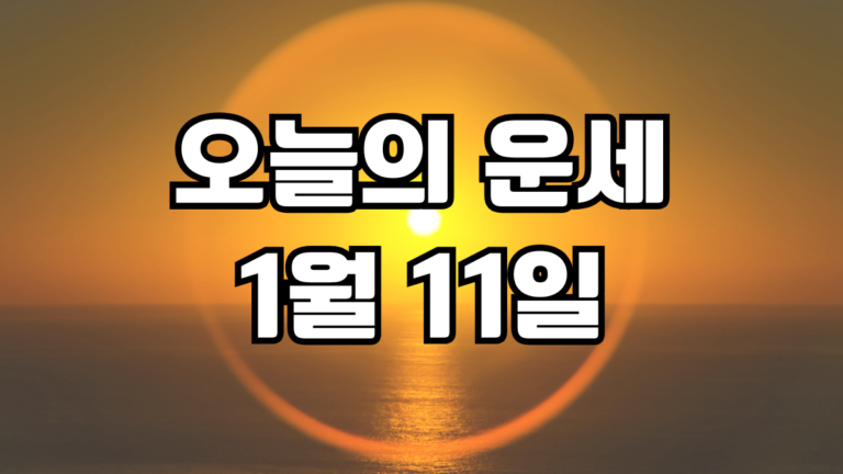 오늘의운세 1월 11일