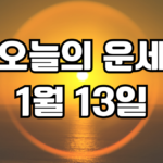 오늘의운세 1월 13일