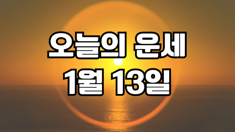 오늘의운세 1월 13일