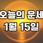 오늘의운세 1월 15일