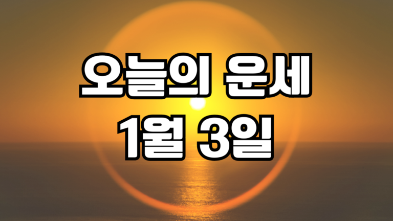 오늘의운세 1월 3일